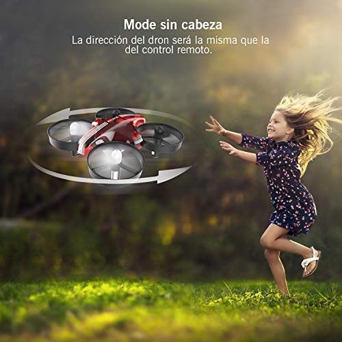 ATOYX Mini Drone, RC Drone 2.4G 4 Canales 6-Axis Gyro, Quadcopter con Modo sin Cabeza, Altitud Hold, Alarma de Batería y 3 Modos de Velocidad, Regalos y Juguetes, AT-66B (Rojo)