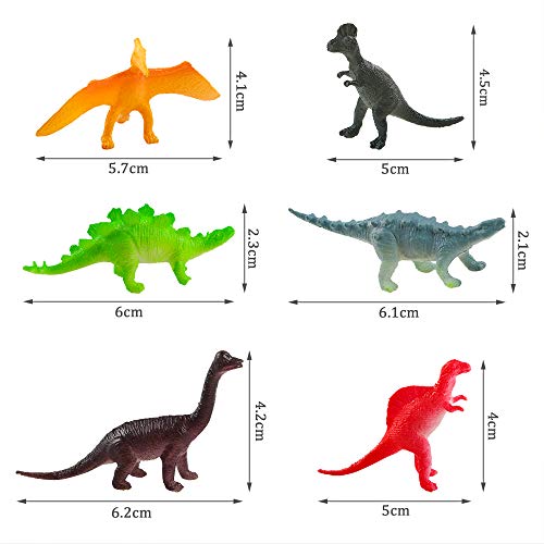 Auihiay - Juego de 26 Mini Figuras de Dinosaurio de plástico para educación Infantil, Paquetes de Fiesta, Regalos de Fiesta, Adornos para Tartas