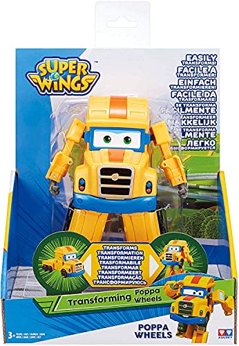 Auldey EU720225 Super Wings Transforming Poppa Wheel - Rueda moldeable con articulación, Temporada 2, 12 cm