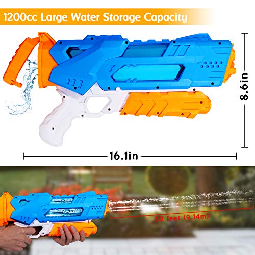 Auney Pistola de Agua de Juguete para Niños, Pistolas de Agua Transparentes Squirt Gun Playa Piscina Juguetes Acuáticos