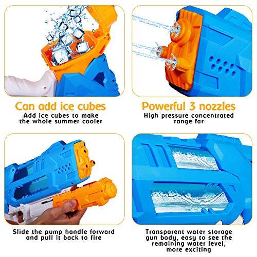 Auney Pistola de Agua de Juguete para Niños, Pistolas de Agua Transparentes Squirt Gun Playa Piscina Juguetes Acuáticos