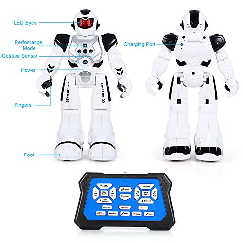 Auney Robot de Control Remoto para niños, Inteligente RC Robot Juguete Gestos Control Robots (Negro)