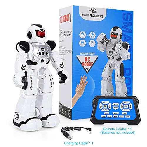 Auney Robot de Control Remoto para niños, Inteligente RC Robot Juguete Gestos Control Robots (Negro)