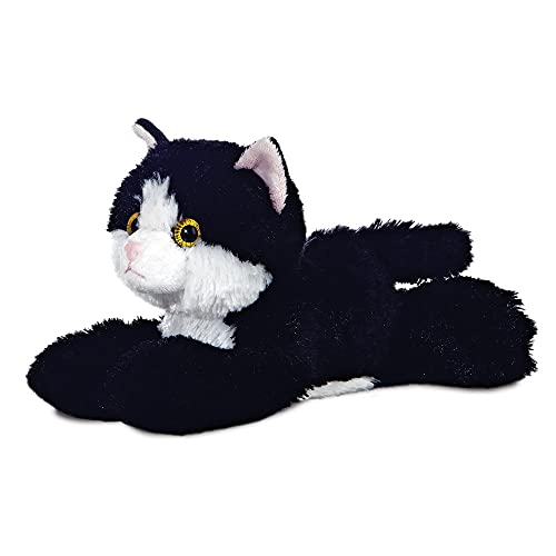 Aurora Flopsie - Gato de Peluche (20,3 cm), Color Negro y Blanco