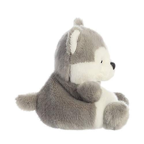 Aurora Palm Pets, Busky el Husky Perro Suave Juguete, 33474, 5 Pulgadas, Gris y Blanco