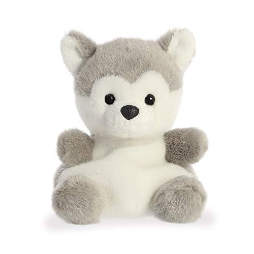 Aurora Palm Pets, Busky el Husky Perro Suave Juguete, 33474, 5 Pulgadas, Gris y Blanco