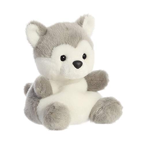 Aurora Palm Pets, Busky el Husky Perro Suave Juguete, 33474, 5 Pulgadas, Gris y Blanco