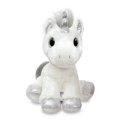 Aurora- Peluches y muñecas, Color blanco y plateado, 31cm (60855)