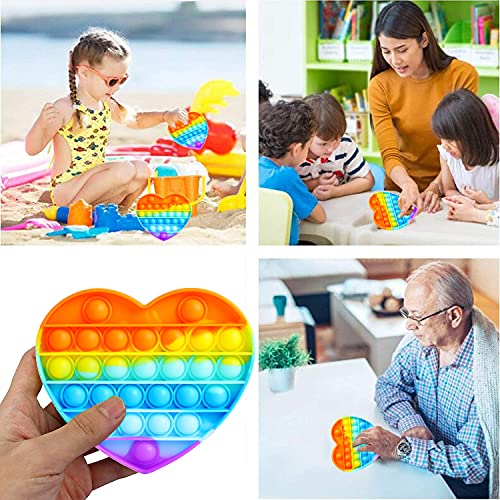 AURSTORE Juguete Antiestrés Sensorial de Explotar Burbujas - Fidget Toy - Pop Bubble - it Herramientas para aliviar el estrés y la ansiedad para niños y Adultos (Corazon)