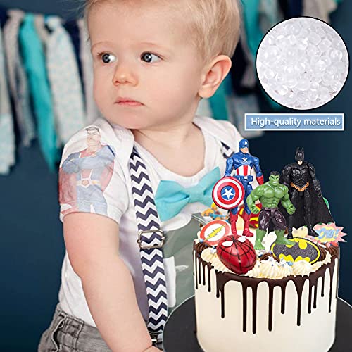 Avengers Cake Topper, Superhero Decoración Modelo, Mini Juego de Figuras, Juguetes Modelo muñecas Decoraciones de Pastel, para Torta del Fiesta Suministros, 6 piezas