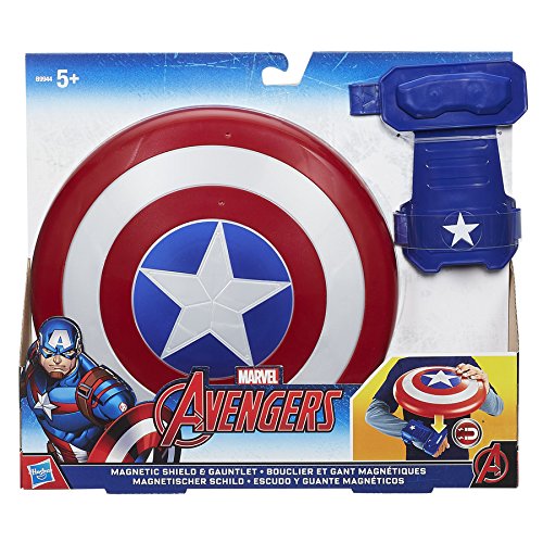 Avengers Escudo Y Guante MAGNÉTICOS Capitan AMÉRICA B9944, Multicolor, Talla única (Hasbro B9944EU4)