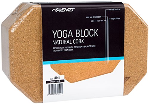 Avento – de Corcho Natural Respetuoso con el Medio Yoga Bloque, marrón, One Size