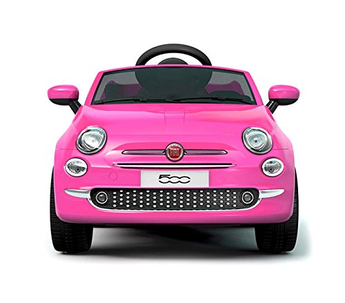 B90106 Coche eléctrico para niños FIAT 500 cabrio asiento cuero 12V Teledirigido - Rosa