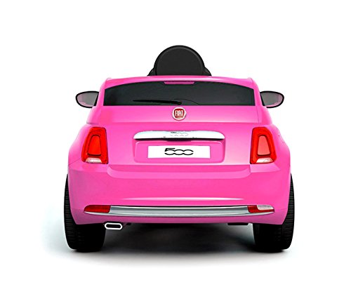 B90106 Coche eléctrico para niños FIAT 500 cabrio asiento cuero 12V Teledirigido - Rosa