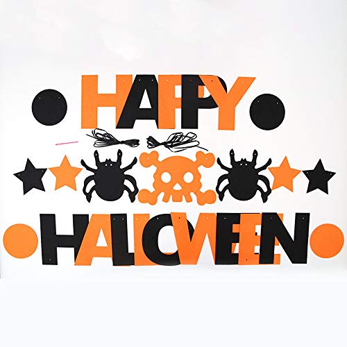 Baanuse Halloween Globos Set, Happy Halloween Banner Decoraciones, Incluye Calabaza Fantasma Araña Bruja Gato Negro, Globo de Látex, Globo de Aluminio, Fiesta Festival Decoración