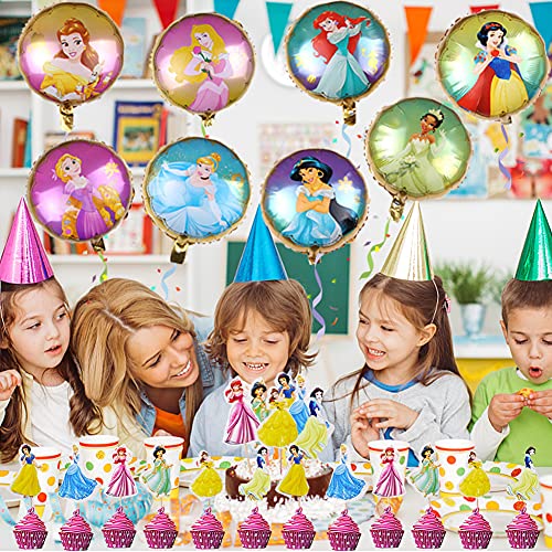 Babioms 32Pcs Princesa Globo, Adorno de Torta, Globos Cumpleaños Decoracion de Princesa ,Globos para Fiestas Temática Princesa, Globo de Papel de Aluminio