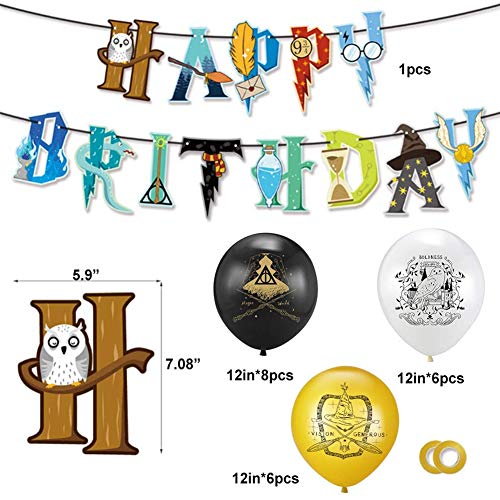 Babioms 39Pcs Artículos de Fiesta para Cartoon, Suministros para la Fiesta de Cartoon, Estandarte de cumpleaños, Cartoon Inspired Cupcake Toppers, Globo de látex