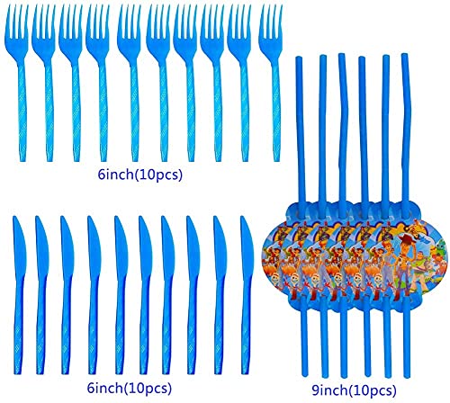 Babioms Fiesta de Cumpleaños Vajilla, Vasos de Papel, Toallas de Papel, Manteles, Pancartas, Vajilla Diseño de Toy Story - 10 personas