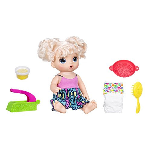 Baby Alive Muñeca C09638020. Modelo Que Come spaguettis, con máquina para hacerlos