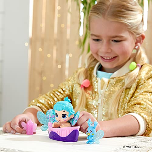 Baby Alive Muñeca Glo Pixies Minis, Aqua Flutter, que brilla en la oscuridad para niños de 3 años en adelante, juguete Pixie de 3.75 pulgadas con un amigo sorpresa