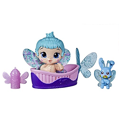 Baby Alive Muñeca Glo Pixies Minis, Aqua Flutter, que brilla en la oscuridad para niños de 3 años en adelante, juguete Pixie de 3.75 pulgadas con un amigo sorpresa