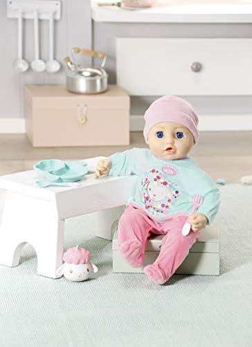 Baby Annabell Lunch Time - Trona para Muñecas de 43 cm, en Forma de Oveja, Promueve la Empatía y las Habilidades Sociales, Para Niños de 3+ Años, Incluye Babero, Taza, Plato y Cubiertos