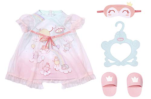 Baby Annabell Sweet Camisón - Ropa para Muñecas de 43 cm, Para Niñas de 3 Años en Adelante, Fácil para Manos Pequeñas, Incluye Camisón, Pantuflas, Antifaz para Dormir y Percha