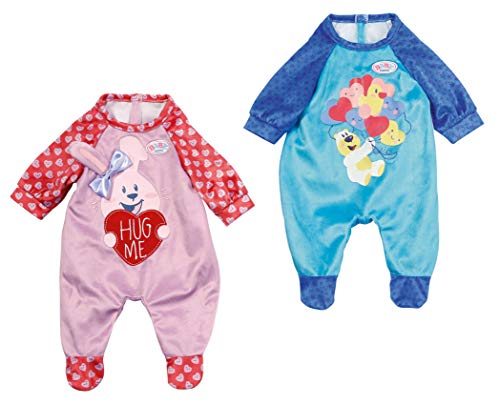 BABY Born 828250 - Pijamas de 43 cm-para mayores de 3 años-Fácil para manos pequeñas-Modelos adorables-Incluye mono y percha (colores surtidos, 1 pieza)