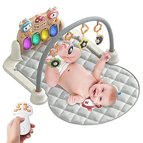 Baby Piano Play Gym con Bluetooth y control remoto, CestMall Kick and Play Piano Toys con música y luces Baby Play Mat y Piano Activity Gym con sonajeros, Activity Gym para bebés de 0 a 3 años