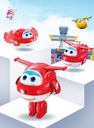 Baby Supplies HIL Super Wings Mini Huevo Divertido Chico Chica Juguetes Educativos para Niños Juguetes De Deformación De Aviones Robot De Deformación Regalos para Niños Regalo De Cumpleaños, 6 Packs