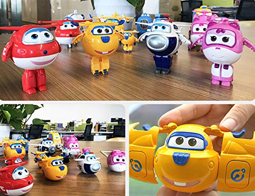 Baby Supplies HIL Super Wings Mini Huevo Divertido Chico Chica Juguetes Educativos para Niños Juguetes De Deformación De Aviones Robot De Deformación Regalos para Niños Regalo De Cumpleaños, 6 Packs