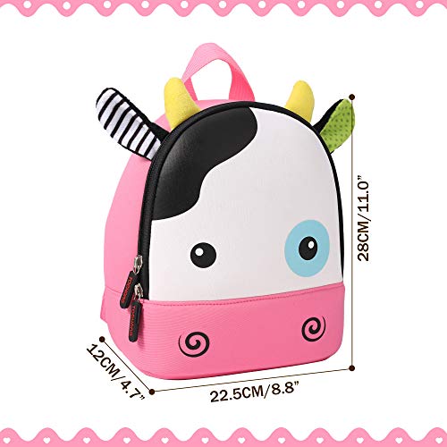 BAIGIO Mochila Infantil Kindergarten,Pequeñas Mochilas Bolsas Escolares de Dibujos Animados Animales para Niñas Primaria Linda Bolso Bebe Guarderia Preescolar para 2-6 Años (Vacas)