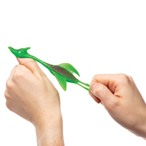 Baker Ross- Dinosaurios flexibles voladores (Pack de 4) - Perfectos para bolsas sorpresa o como idea de regalo infantil