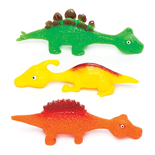 Baker Ross- Dinosaurios flexibles voladores (Pack de 4) - Perfectos para bolsas sorpresa o como idea de regalo infantil