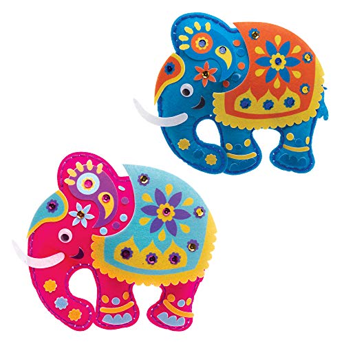 Baker Ross Kits Costura Ambari Elefante Cojín (Paquete de 2) - Artes y Manualidades para Niños