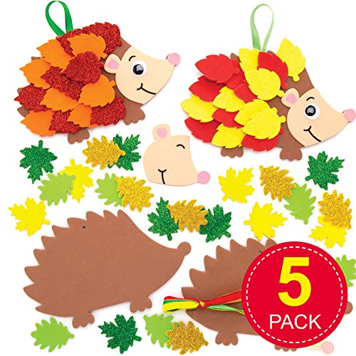 Baker Ross Kits Erizo Frondoso (paquete de 5) - Artes y manualidades de otoño e invierno