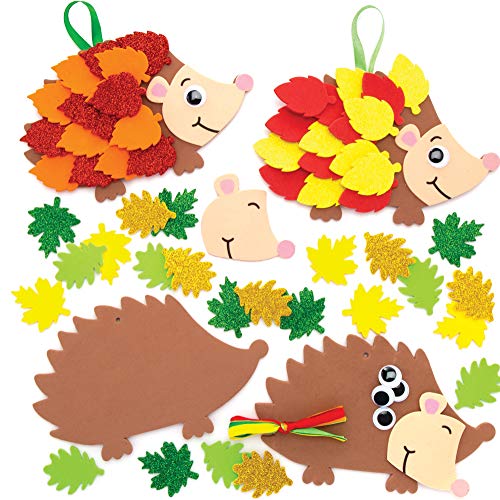 Baker Ross Kits Erizo Frondoso (paquete de 5) - Artes y manualidades de otoño e invierno