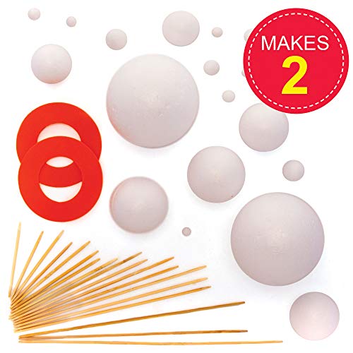 Baker Ross Solar System Kit, Espuma, Blanco, Assorted, 2 Pack