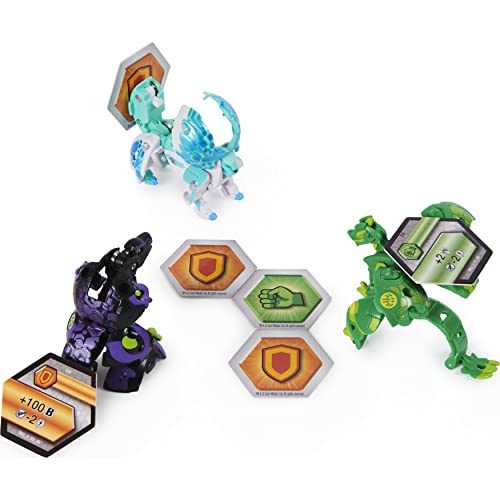 Bakugan Armored Alliance 6059292 – Paquete con 3 artículos Bakugan Ultra y Accesorios Baku-Gear, del Dibujo Animado Bakugan – Juguete Infantil a Partir de 6 años de Edad