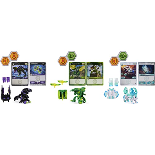 Bakugan Armored Alliance 6059292 – Paquete con 3 artículos Bakugan Ultra y Accesorios Baku-Gear, del Dibujo Animado Bakugan – Juguete Infantil a Partir de 6 años de Edad