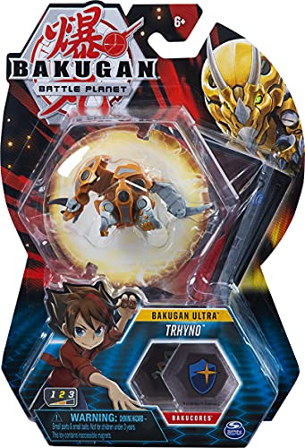 Bakugan Ultra, Trhyno, figura de acción coleccionable de 3 pulgadas y tarjeta de trading, para edades de 6 años en adelante