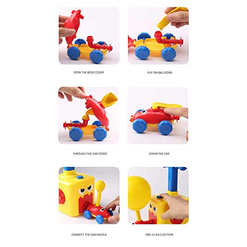 Balloon Powered Car Balloon Launcher, Balloon Race Car Creative Inflatable Balloon Car with 18 Balloons Yellow-Duck