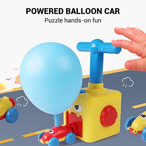 Balloon Powered Car Balloon Launcher, Balloon Race Car Creative Inflatable Balloon Car with 18 Balloons Yellow-Duck