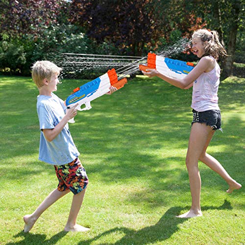 balnore Pistola de Agua 4 boquillas, 1200ml Pistola de Chorro de Agua para Niños Adultos para Al Aire Libre Nadando Piscina Jardín Playa, Verano Juguetes de Agua Juego