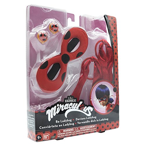 Bandai- Miraculous Mini Deviens Ladybug-déguisement-Role Play Tales of Ladybug & Cat Noir Disfraz, Color rojo, talla única (39990)