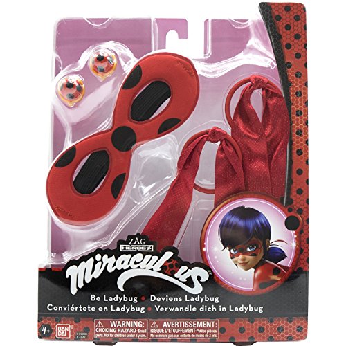 Bandai- Miraculous Mini Deviens Ladybug-déguisement-Role Play Tales of Ladybug & Cat Noir Disfraz, Color rojo, talla única (39990)