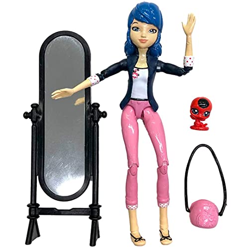 Bandai - Miraculous - Minimuñeca - Marinette - Muñeca articulada de 12 cm con Sus Accesorios - P50402