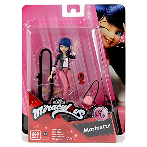 Bandai - Miraculous - Minimuñeca - Marinette - Muñeca articulada de 12 cm con Sus Accesorios - P50402