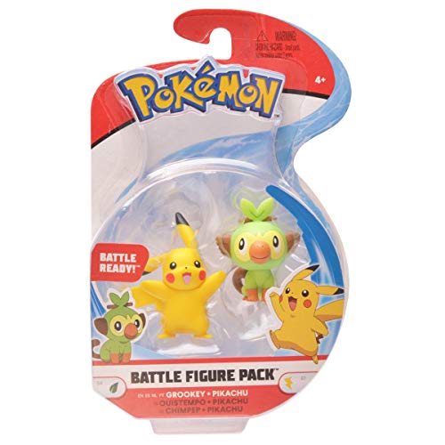 Bandai Pokémon-Pack de 2 Figuras 3-5 cm-Pikachu & Ouistempo, WT97625