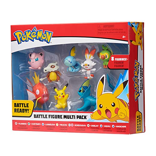 Bandai – Pokémon – Pack de 8 Figuras Olas 5: Pikachu, Flambino, Ouistempo, Larmelon, Rondou, Osselait, Aquali y Magicarpe – WT00049